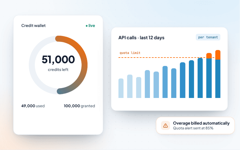 Metering, credits & overage